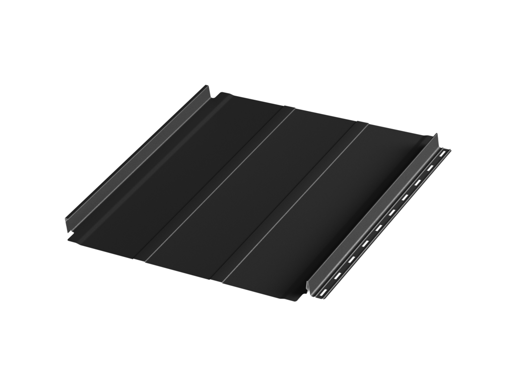 Фальцевая панель c подгибом Aquasystem AQUACLICK Силуэт-2 Zn180 Rooftop Бархат, RAL 9005