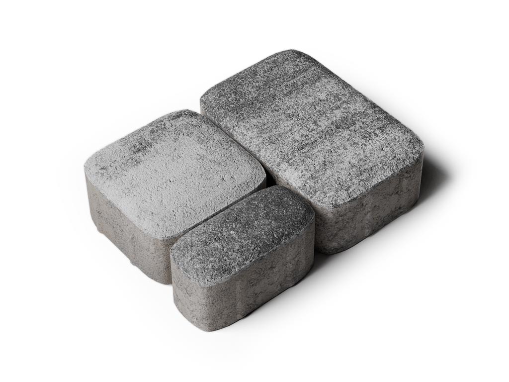 Плитка тротуарная Классико Б.4.КО.6 листопад гладкий антрацит, комплект 3 шт, толщина 60 мм