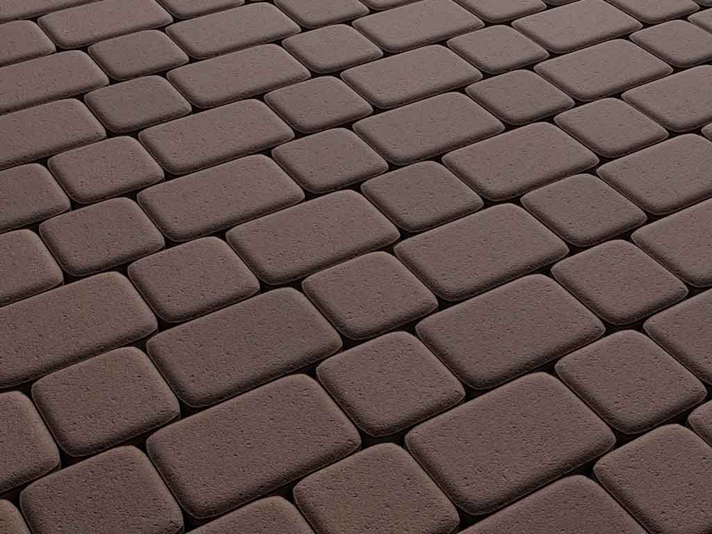 Плитка тротуарная Классико А.4.КО.4 стандарт гладкий коричневый, комплект 2 шт, толщина 40 мм