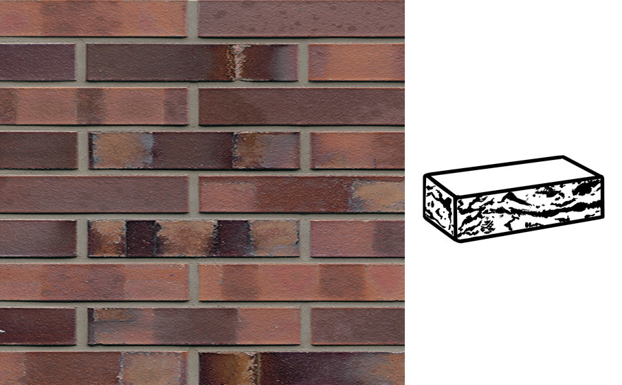 Кирпич клинкерный Muhr 04S Rotbraun-bunt Spezial готик, 290*90*52 мм