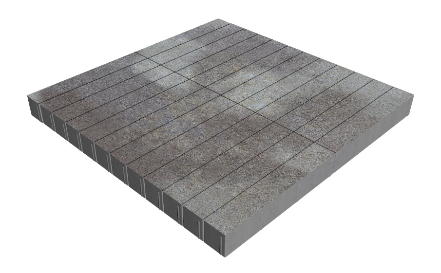 Плитка тротуарная SteinRus Кроссбар Хэви лонг Б.14.П.10, Backwash, Валдай, 600*100*100 мм