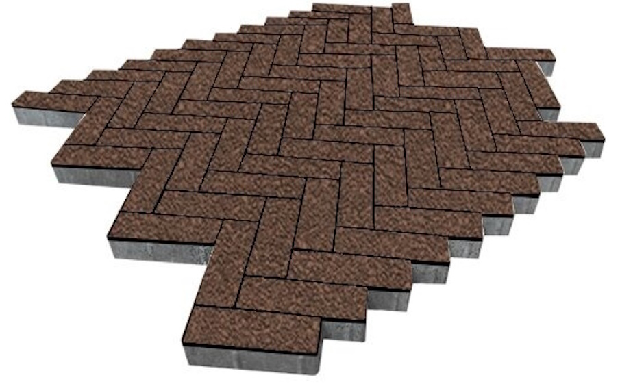 Плитка тротуарная SteinRus Паркет Б.2.П.6, Native, коричневый, 210*70*60 мм