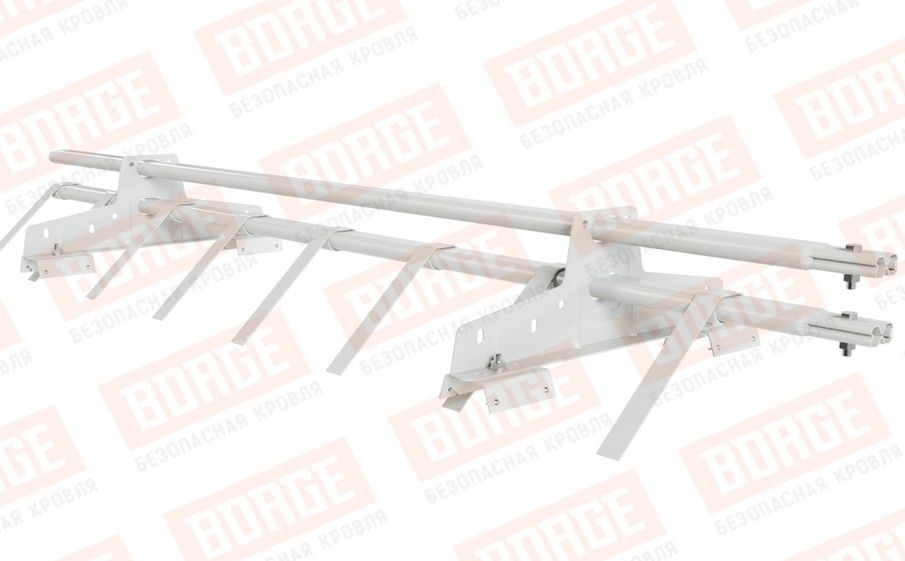 Снегозадержатель трубчатый Borge для профнастила H-60, H-75 оцинкованный RAL 9003, 1,5 м