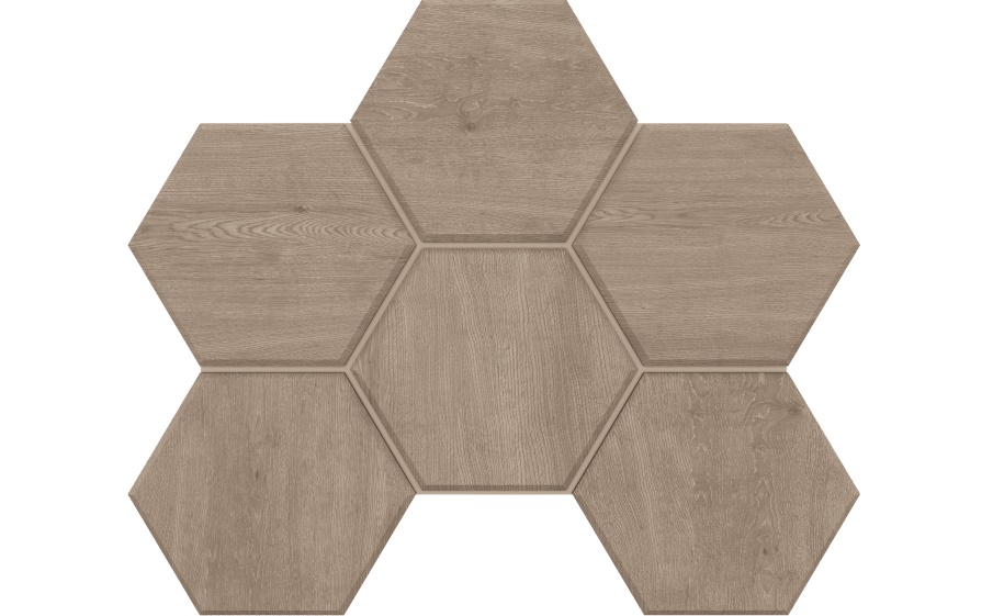 Мозаика Hexagon Estima Classic Wood CW02, неполированный 285*250 мм