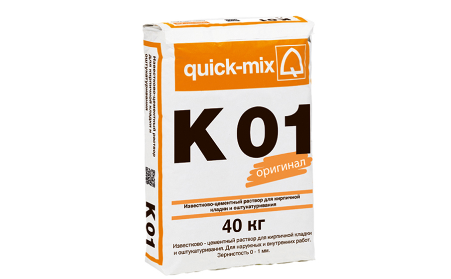 Известково-цементный штукатурно-кладочный раствор quick-mix K 01, 40 кг