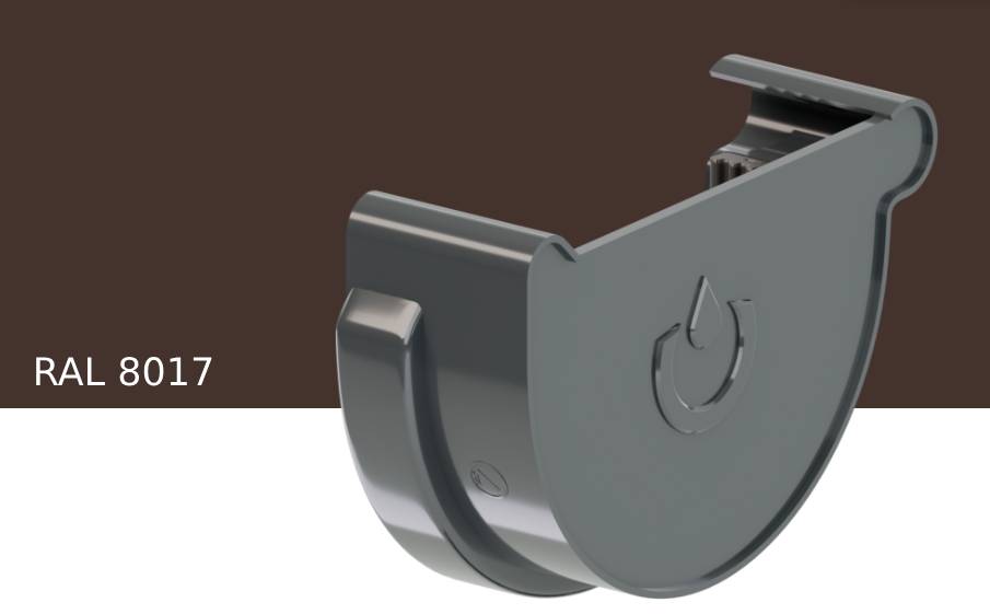 Заглушка желоба левая KROP PVC для системы D 130/90 мм, RAL 8017