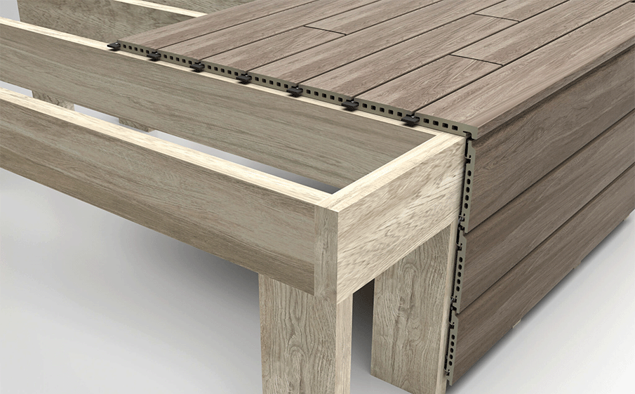 Террасная доска из керамогранита Gres Aragon Gris 1219*147*26 мм