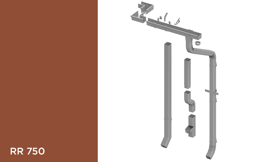 Квадратная водосточная система Orima 110/85*85 мм, RR 750