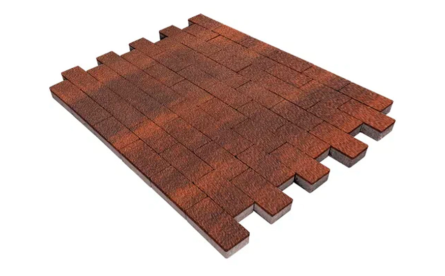 Плитка тротуарная SteinRus Прямоугольник А.6.П.4, Native, ColorMix Брук, 200*100*40 мм
