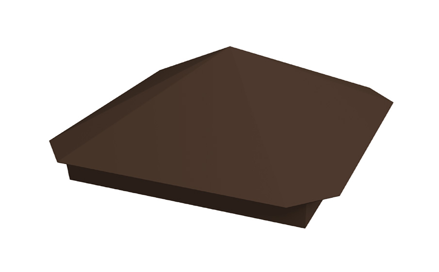 Колпак на столб Пирамида Grand Line, 0,5 Satin, RAL 8017, 390*390 мм