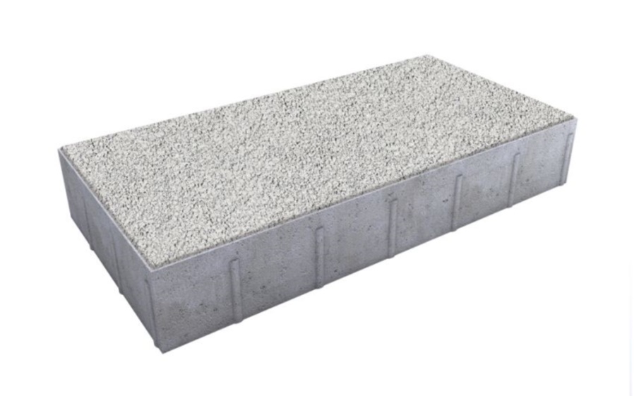 Плитка тротуарная Прямоугольник Б.5.П.6 Гранит белый, 600*300*60 мм