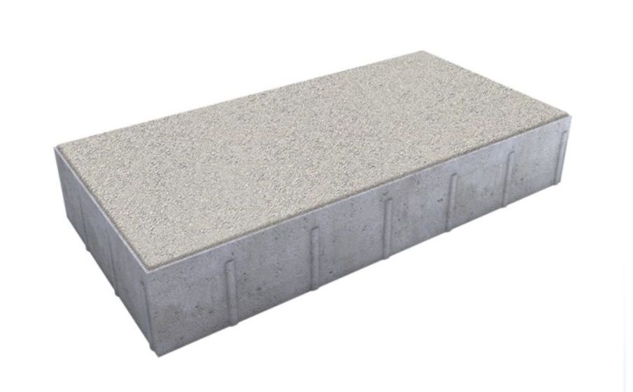 Плитка тротуарная Прямоугольник Б.5.П.6 стандарт гладкий белый, 600*300*60 мм