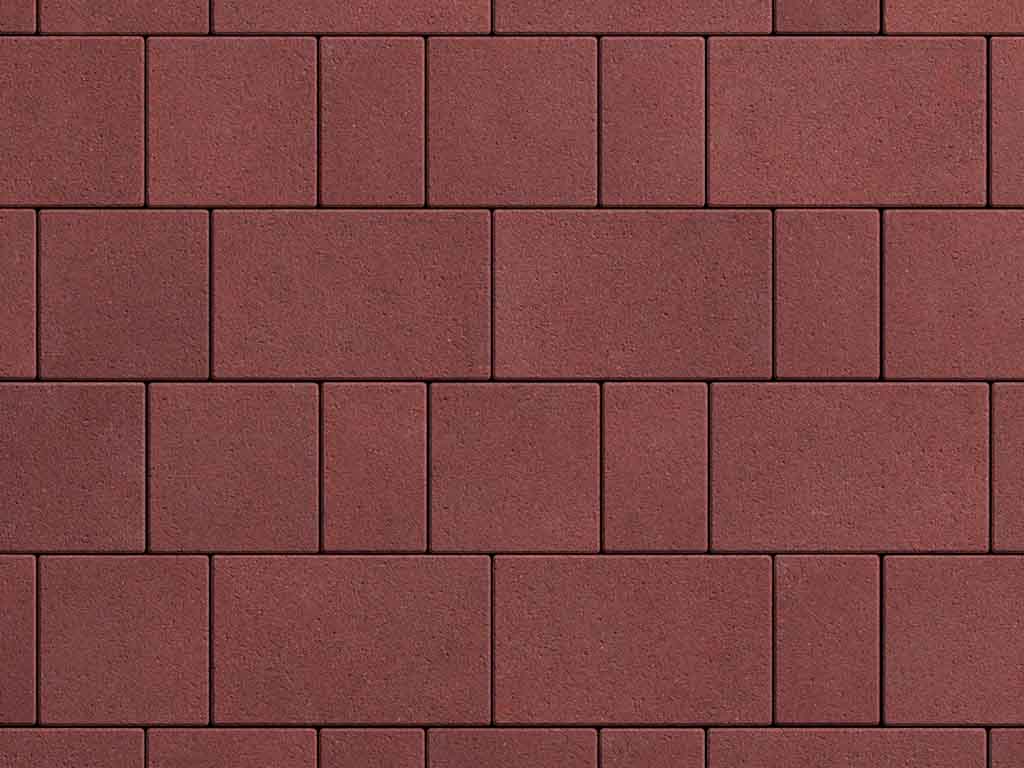 Плитка тротуарная Старый город А.1.Фсм.4 стандарт гладкий красный, комплект 3 шт, толщина 40 мм