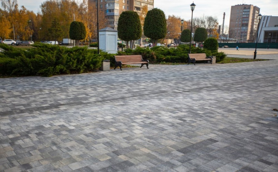 Плитка тротуарная Старый город Б.1.Фсм.8 листопад гранит хаски, комплект 3 шт, толщина 80 мм