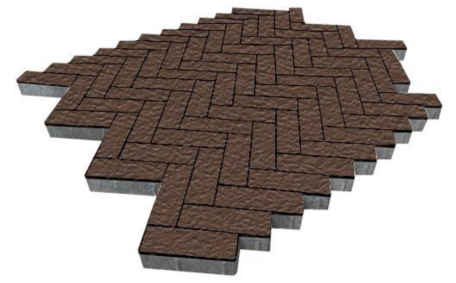 Плитка тротуарная SteinRus Паркет Б.2.П.6, Old-age, коричневый, 210*70*60 мм