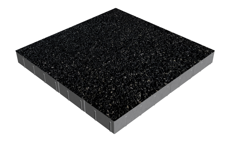 Плитка тротуарная SteinRus Грас Б.4.П.8, Backwash, Базальт, 400*200*80 мм