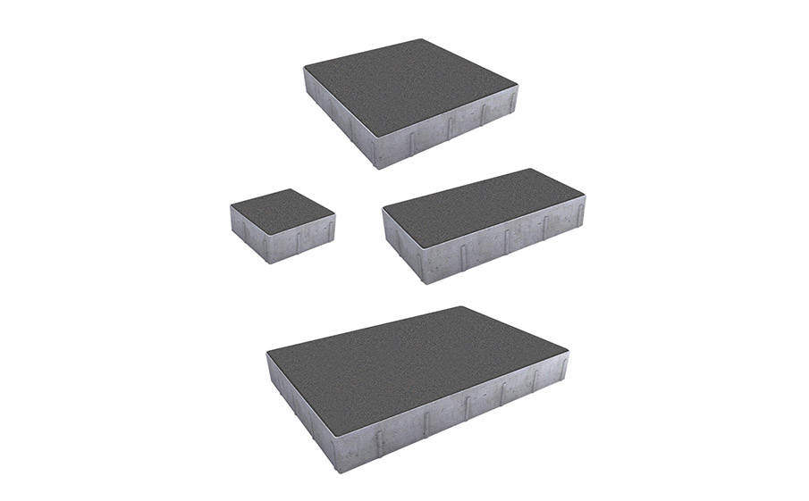 Плитка тротуарная Грандо Б.9.Фсм.6 стандарт гладкий серый, комплект 4 шт, толщина 60 мм