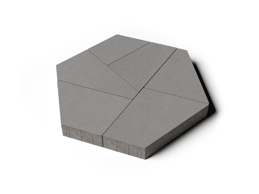 Плитка тротуарная Оригами Б.4.Фсм.8 стандарт гладкий серый, комплект 6 шт, толщина 80 мм