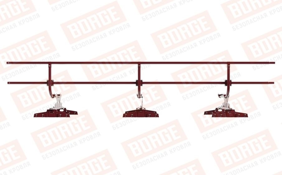 Кровельное ограждение Borge для монтажа параллельно фальцу оцинкованное RAL 3005, 300*60 см