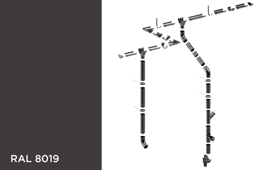Водосточная система KROP STAL 150/100 RAL 8019