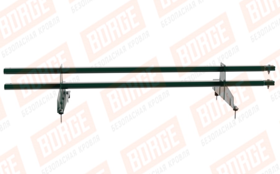 Снегозадержатель трубчатый Borge для кровли из металлочерепицы, профнастила, материалов на основе битума оцинкованный RAL 6005, 1,5 м