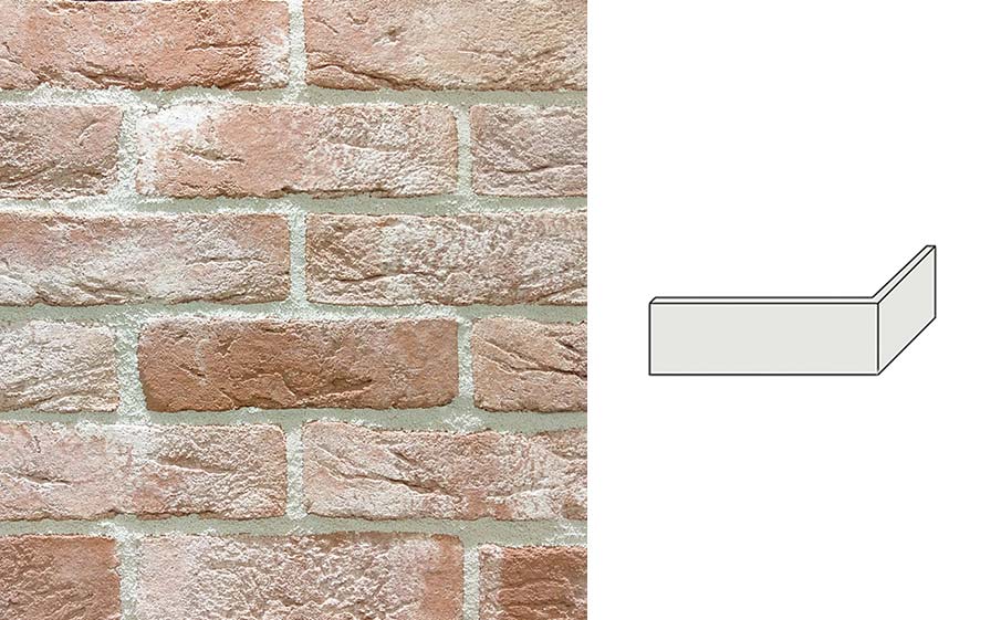 Угловой декоративный кирпич Redstone Dover frost DF-64/U 227*100*71 мм