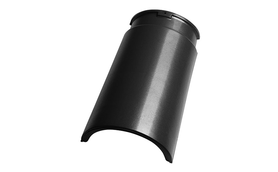 Керамическая черепица конек гладкий №6 TONDACH Figaro 11 (Planoton 11), Black glazed