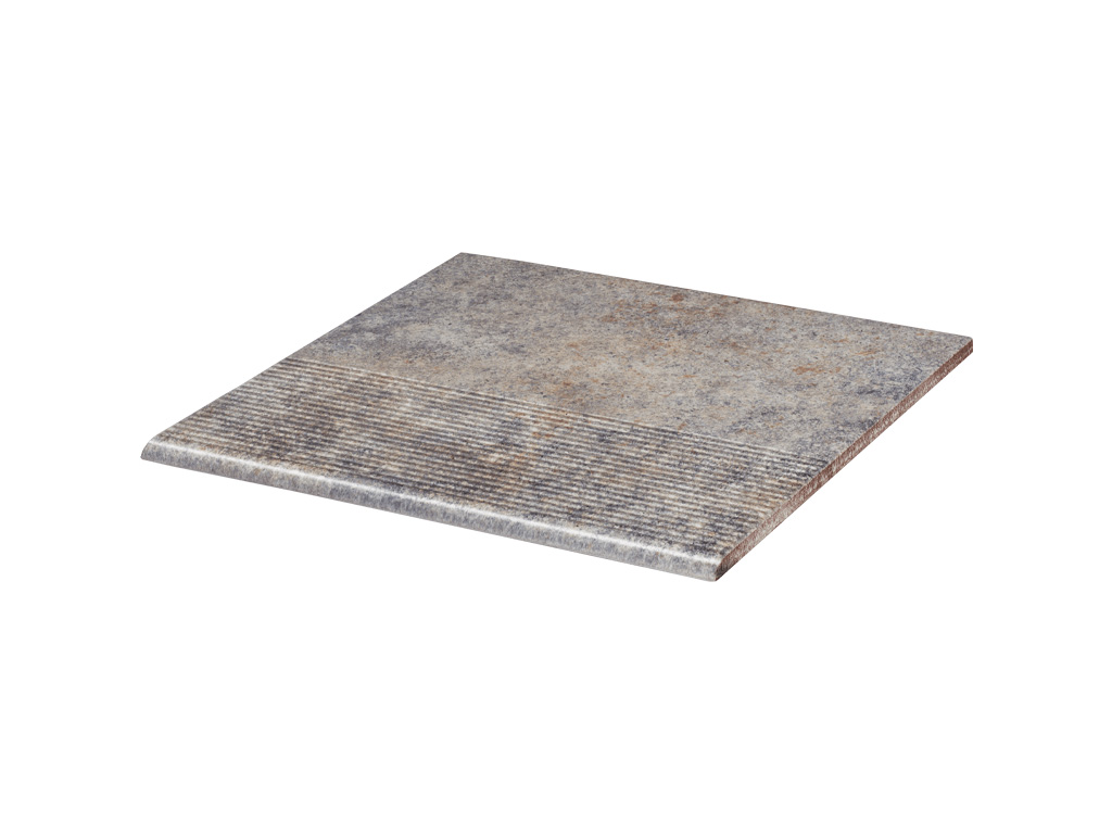 Клинкерная ступень с насечками Paradyz Viano, Grys, 300*300*8,5 мм