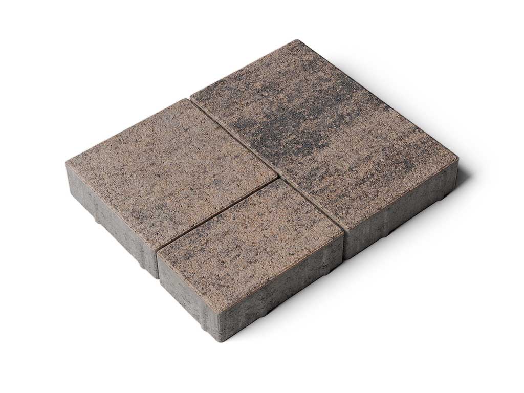 Плитка тротуарная Старый город А.1.Фсм.4 листопад гладкий песок черный, комплект 3 шт, толщина 40 мм