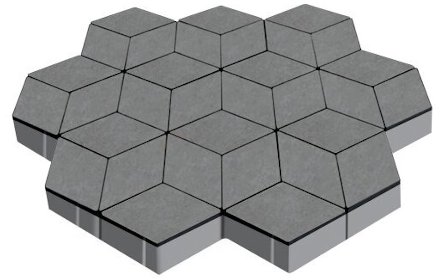 Плитка тротуарная SteinRus Полярная звезда Б.5.Ф.8 гладкая, серый, 200*200*80 мм