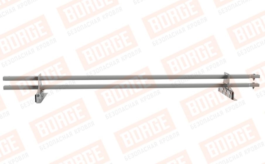 Снегозадержатель трубчатый Borge для фальцевой кровли оцинкованный RAL 9006, 1,5 м