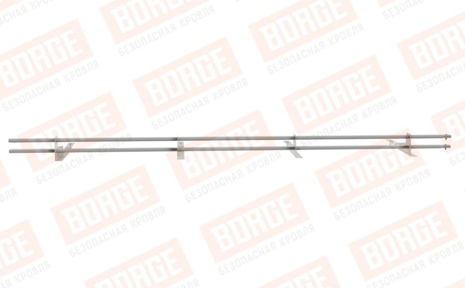 Снегозадержатель трубчатый Borge для кровли из композитной черепицы оцинкованный RAL 9006, 3 м