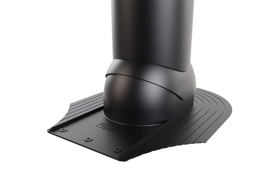 Роторная вентиляция Viotto для мягкой кровли при монтаже d=125 мм утепленная, RAL 9005 черный