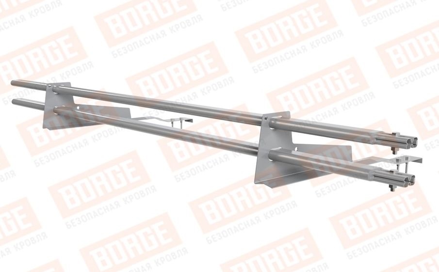 Снегозадержатель трубчатый Borge для черепичной кровли оцинкованный RAL 7004, 1,5 м