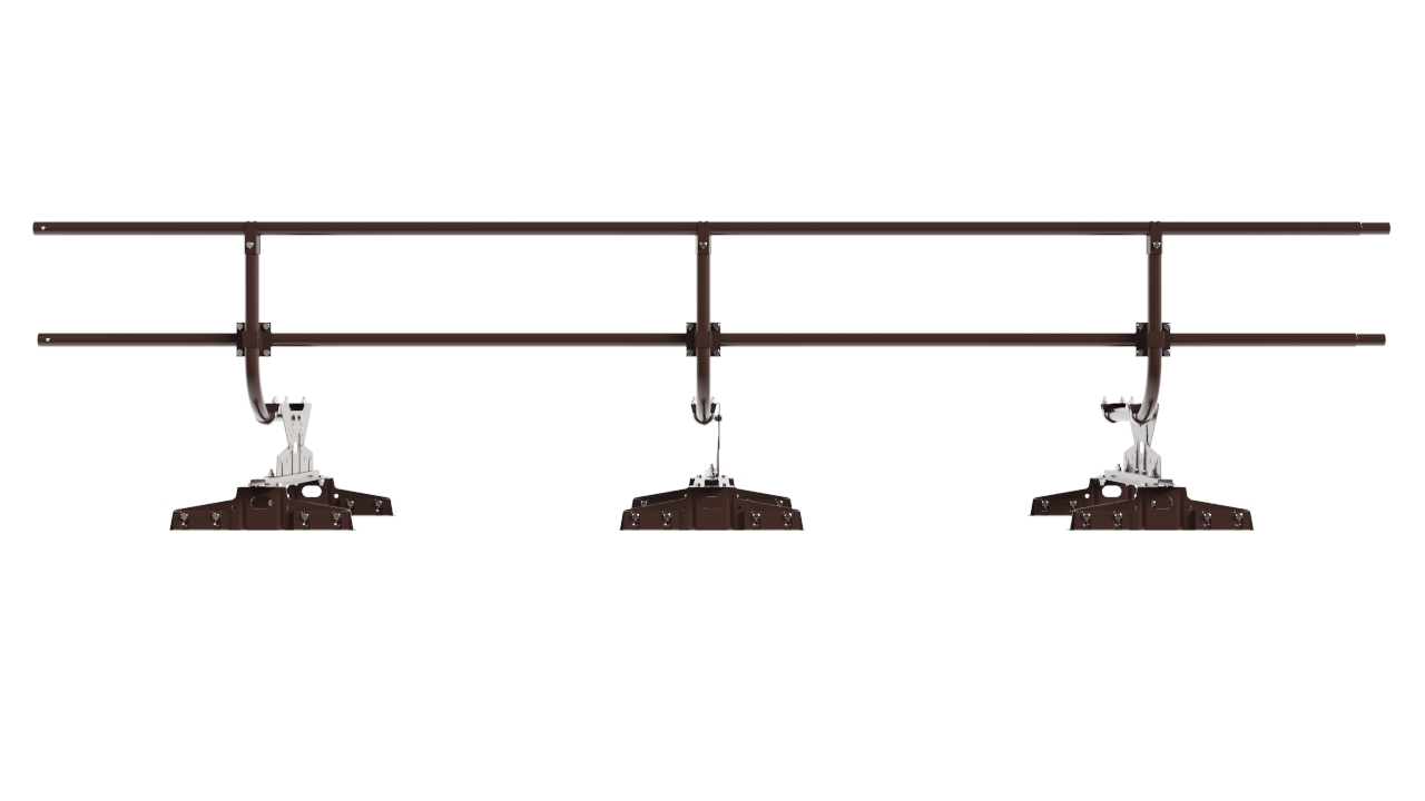 Кровельное ограждение Borge для монтажа параллельно фальцу оцинкованное RAL 8017 matt, 300*60 см