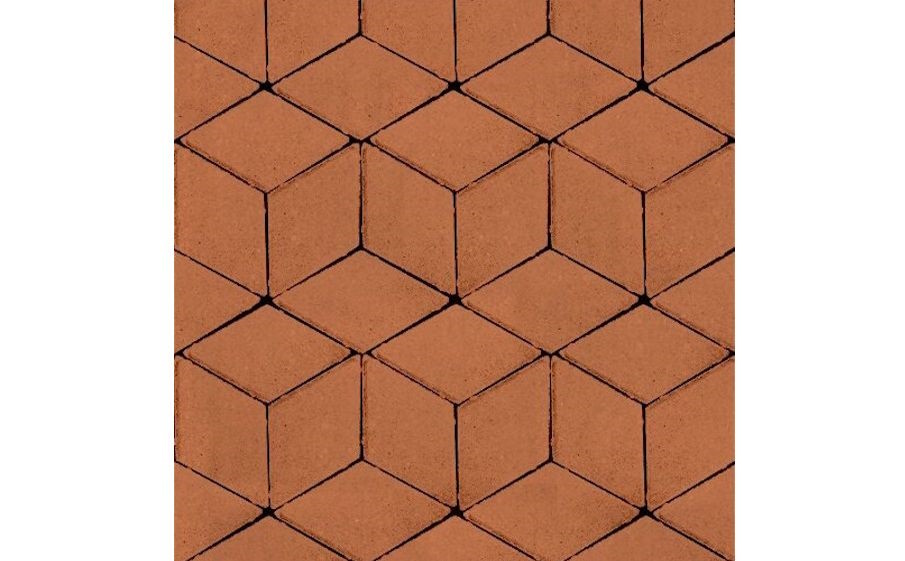 Плитка тротуарная SteinRus Полярная звезда Б.5.Ф.8 гладкая, оранжевый, 200*200*80 мм