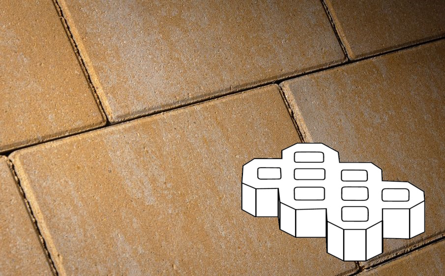 Плитка тротуарная Готика Natur, Экопарковка Б.6.ГР.10, Янтарь, 600*400*100 мм