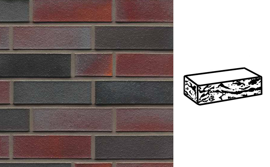 Кирпич клинкерный Muhr 25 Violettschwarz готик, 240*115*71 мм