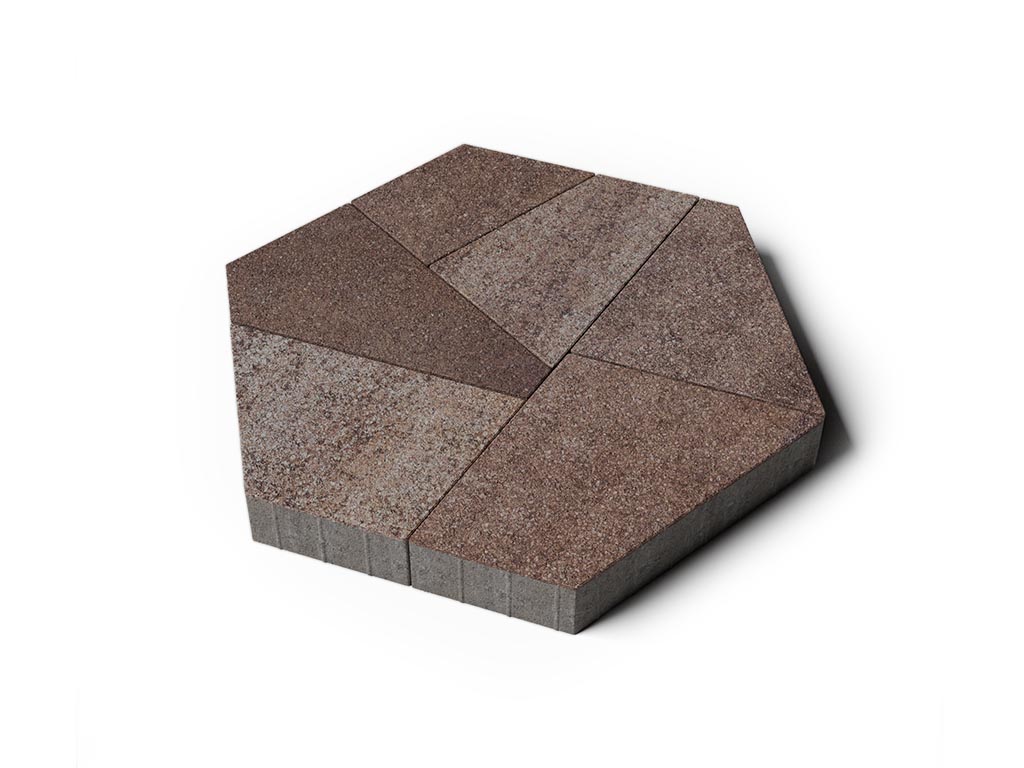 Плитка тротуарная Оригами Б.4.Фсм.8 листопад гранит хаски, комплект 6 шт, толщина 80 мм