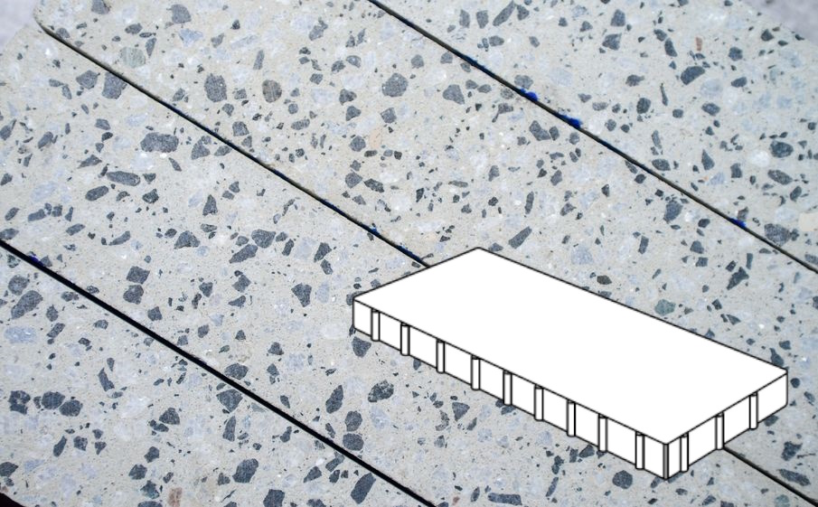 Плитка тротуарная Готика, Granite FINO, Плита Б.9.П.10, Грис Парга, 900*300*100 мм