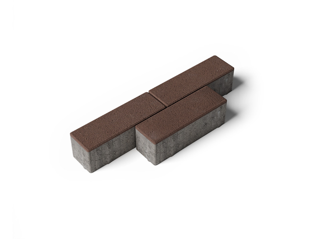 Плитка тротуарная Паркет Б.4.П.6 стандарт гладкий коричневый, 180*60*60 мм