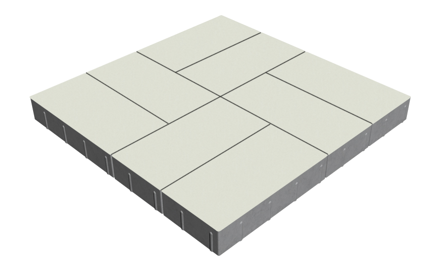 Плитка тротуарная SteinRus Грас Б.4.П.8, гладкая, белый, 400*200*80 мм