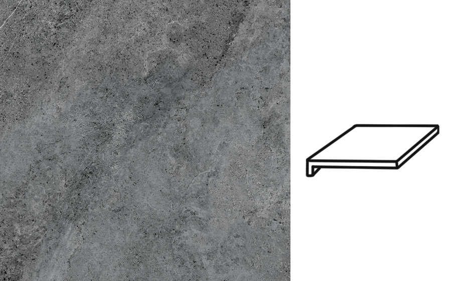 Ступень кантик Модерн Interbau Abell 273 графитово-серый, 310*304*9,5 мм