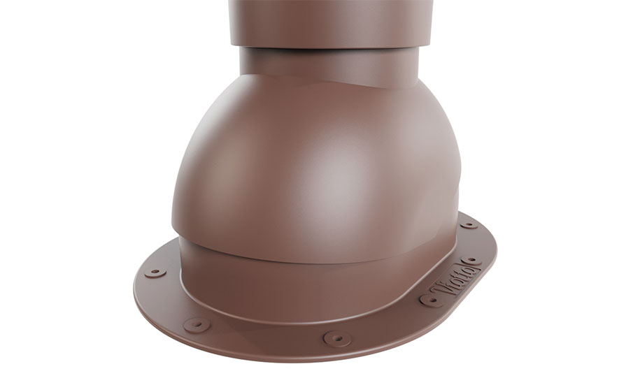 Роторная вентиляция Viotto для готовой мягкой и фальцевой кровли d=110 мм утепленная, RAL 8017 коричневый