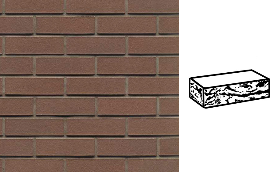 Кирпич клинкерный облицовочный 7-щелевой Muhr 33 Braun готик, 240*115*71 мм
