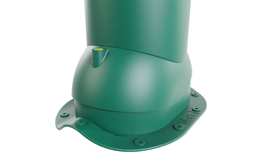 Роторная вентиляция Viotto для металлочерепицы Монтеррей d=125 мм утепленная, RAL 6005 зеленый