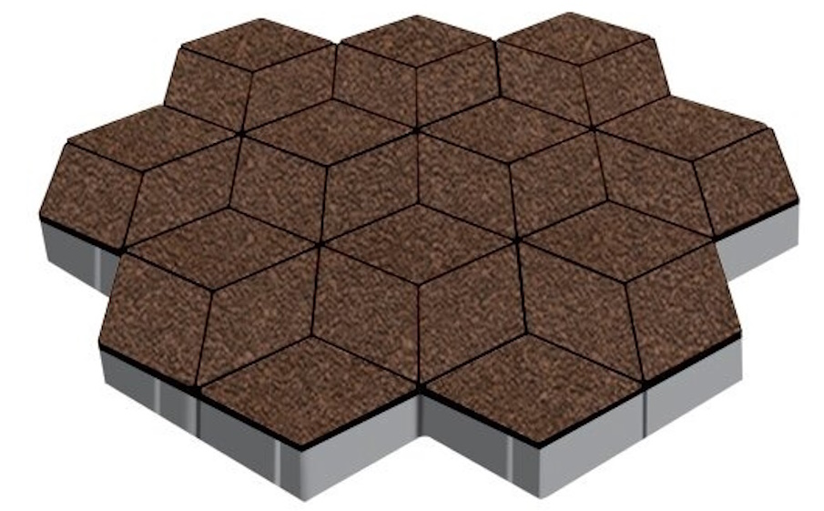 Плитка тротуарная SteinRus Полярная звезда Б.5.Ф.8 Native, коричневый, 200*200*80 мм