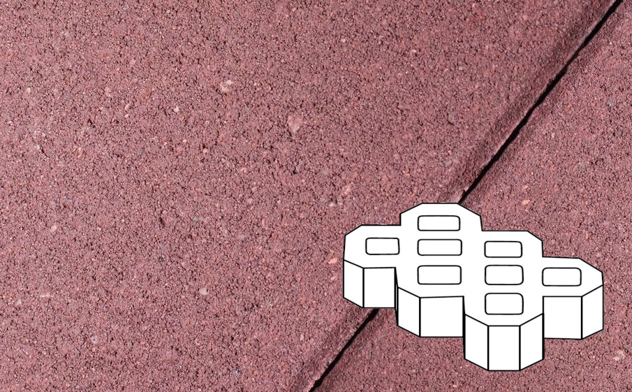 Плитка тротуарная Готика Profi, Экопарковка Б.6.ГР.10, красный, частичный прокрас, с/ц, 600*400*100 мм