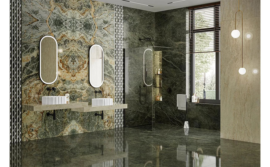 Керамогранит KERAMA MARAZZI Риальто Нобиле зеленый темный лаппатированный обрезной, 1195*600*9 мм