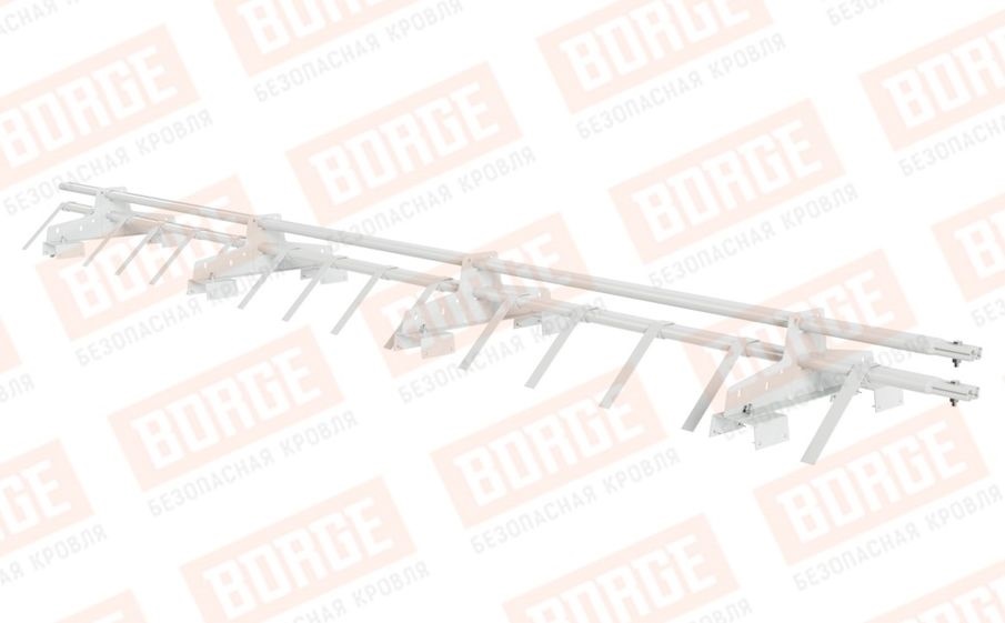 Снегозадержатель трубчатый Borge для профнастила H-114 оцинкованный RAL 9003, 3 м